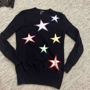 AQUA CASHMERE STAR SWEATER SIZE S